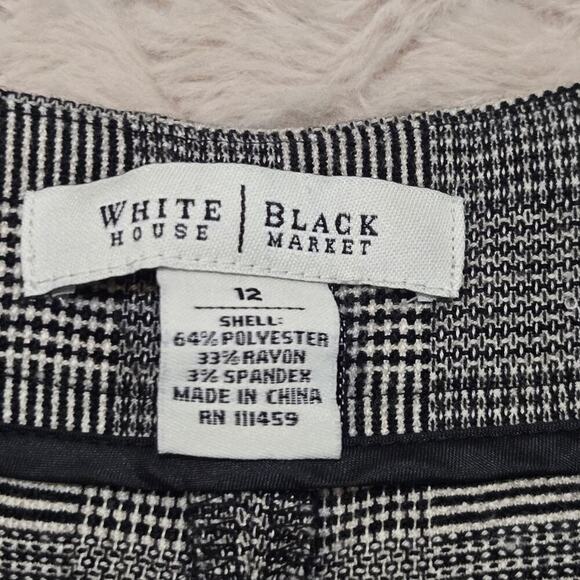 White House BLack Market Black and Gray Mini-Houndstooth Capri Pants, Size - Picture 2 of 9